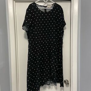 LOFT Black and White Polka Dot Dress